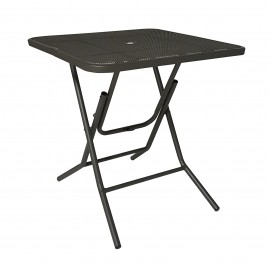 Tavolo in Ferro Quadrato con foro centrale colore antracite           L.72x P.72 H.72cm