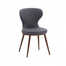 Sedia Ecopelle Grigio a rombi   L.46 H.84 P.56 HS.46