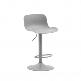 Sgabello girevole con poggiapiedi grigio  L.44 P.42 H.80-100