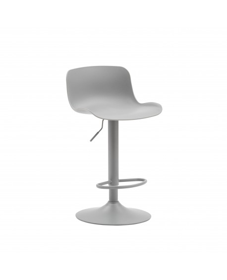 Sgabello girevole con poggiapiedi grigio  L.44 P.42 H.80-100