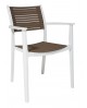 Poltrona polipropilene bianco e marrone L.58 H.87 P.57 HS.46