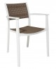 Poltrona polipropilene bianco e marrone L.58 H.87 P.57 HS.46