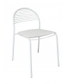 Sedia in Ferro Bianco con fondino ecopelle bianco                        L.48 H.80 P.52 HS.46