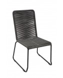 Sedia in ferro nero con seduta in corda antracite                          L.50 H.88 P.63 HS.41