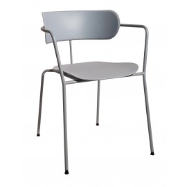 Poltrona metallo blu con fondino e schienale polipropilene blu       L.55 H.76 P.54 HS.45