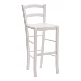 Sgabello con fondino legno, laccato  bianco                                      L.41 H.101 P.44 HS.73