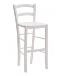 Sgabello con fondino legno, laccato  bianco                                      L.41 H.101 P.44 HS.73