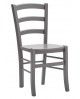 Sedia con fondino legno, laccato  grigio                                      L.43 H.88 P.42 HS.47