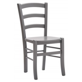 Sedia con fondino legno, laccato  grigio                                      L.43 H.88 P.42 HS.47