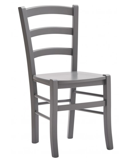 Sedia con fondino legno, laccato  grigio                                      L.43 H.88 P.42 HS.47