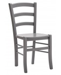 Sedia con fondino legno, laccato  grigio                                      L.43 H.88 P.42 HS.47