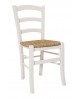 Sedia con fondino paglia, laccato bianco  L.43 H.88 P.42 HS.47
