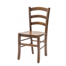Sedia con fondino legno, tinta noce   L.43 H.88 P.42HS.47
