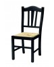 Sedia con fondino paglia, laccato Nero   L.43 H.95 P.48 HS.46,5