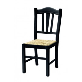 Sedia con fondino paglia, laccato Nero   L.43 H.95 P.48 HS.46,5