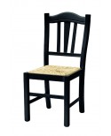 Sedia con fondino paglia, laccato Nero   L.43 H.95 P.48 HS.46,5