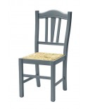 Sedia con fondino paglia, laccato Grigio   L.43 H.95 P.48 HS.46,5