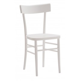 Sedia  MILANO  con fondino legno, laccato  bianco                                        L.43 H.81,5 P.46 HS.46,5