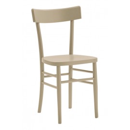 Sedia  MILANO  con fondino legno, laccato  beige                                        L.43 H.81,5 P.46 HS.46,5