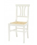 Sedia con fondino paglia, laccato Bianco   L.43 H.90 P.42 HS.46,5