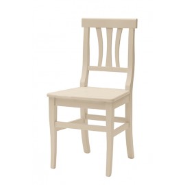Sedia con fondino legno, laccato Beige   L.46 H.90 P.44 HS.48