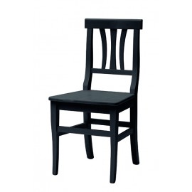 Sedia con fondino legno, laccato Neroo   L.46 H.90 P.44 HS.48
