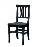 Sedia con fondino legno, laccato Neroo   L.46 H.90 P.44 HS.48