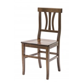 Sedia con fondino legno, tinta Noce   L.46 H.90 P.44 HS.48
