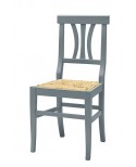 Sedia con fondino paglia, laccato Grigio   L.43 H.90 P.42 HS.46,5