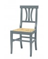 Sedia con fondino paglia, laccato Grigio   L.43 H.90 P.42 HS.46,5