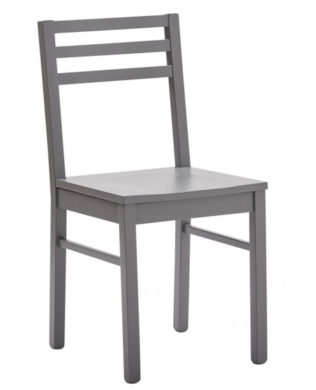 Sedia con fondino legno, laccato  grigio                                         L.43 H.87 P.48 HS.46,5