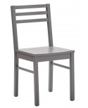Sedia con fondino legno, laccato  grigio                                         L.43 H.87 P.48 HS.46,5