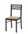 Sedia con Fondino Paglia, laccato nero   L.41 H.87 P.46,5 HS.45,5