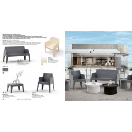 Divanetto Polipropilene color antracite L.138 H.80 P.58 HS.44