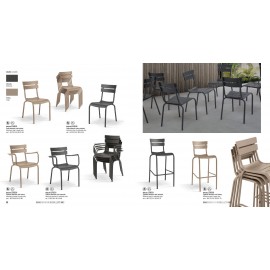 Sedia Metallo color beige L.43 H.83 P.57,5 HS.45