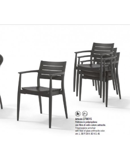 Poltrona Polipropilene color antracite L.58 H.82 P.54 HS.45