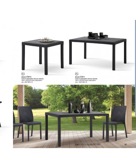 Tavolo Quadrato Intreccio color antracite L.80 P.80 H.74