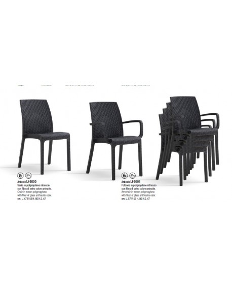 Poltrona Intreccio color antracite L.57 P.59 H.86