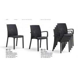 Sedia Intreccio color antracite L.47 P.59 H.86