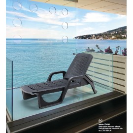 Sdraio Piscina Fisso color antracite L.71 P.190 H.46