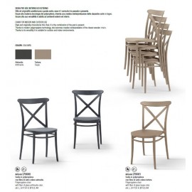 Sedia Polipropilene Antracite L.51 H.87 P.51 HS.44