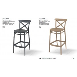 Sgabello HS.75 Polipropilene Tortora L.45 H.106 P.52 HS.75