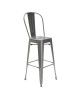 Sgabello metallo, col. Grigio metallizzato L.45 H.120 P.43 HS.77