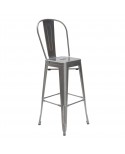 Sgabello metallo, col. Grigio metallizzato L.45 H.120 P.43 HS.77