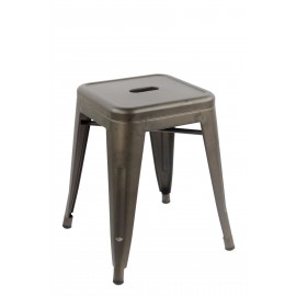 Sgabello metallo Basso col. Canna di Fucile   L.39 H.46 P.39