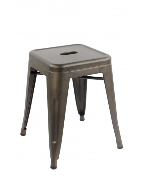 Sgabello metallo Basso col. Canna di Fucile   L.39 H.46 P.39