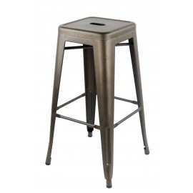 Sgabello metallo Alto col. Canna di Fucile   L.43 H.77 P.43