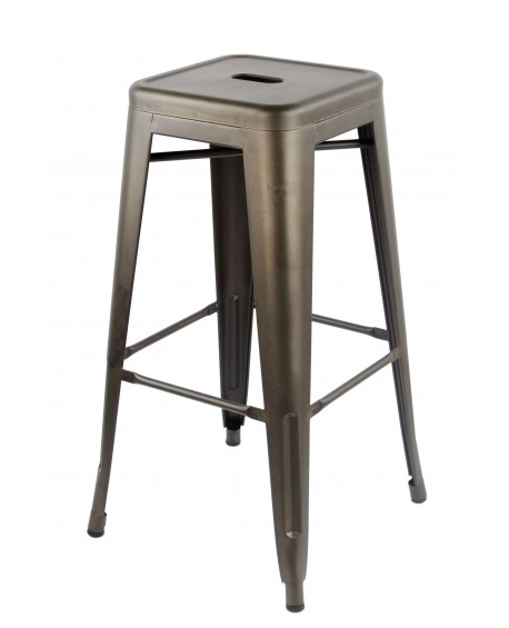 Sgabello metallo Alto col. Canna di Fucile   L.43 H.77 P.43