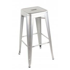 Sgabello metallo Alto col. Grigio metallizzato  L.43 H.77 P.43