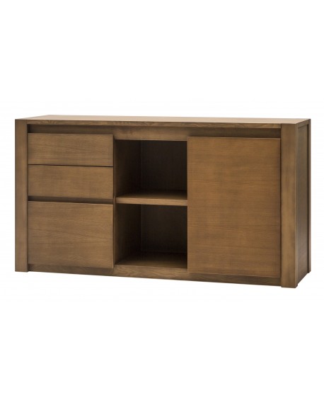 Credenza in Frassino una porta tre cassetti colore  TABACCO                           L.152 H.82 P.48